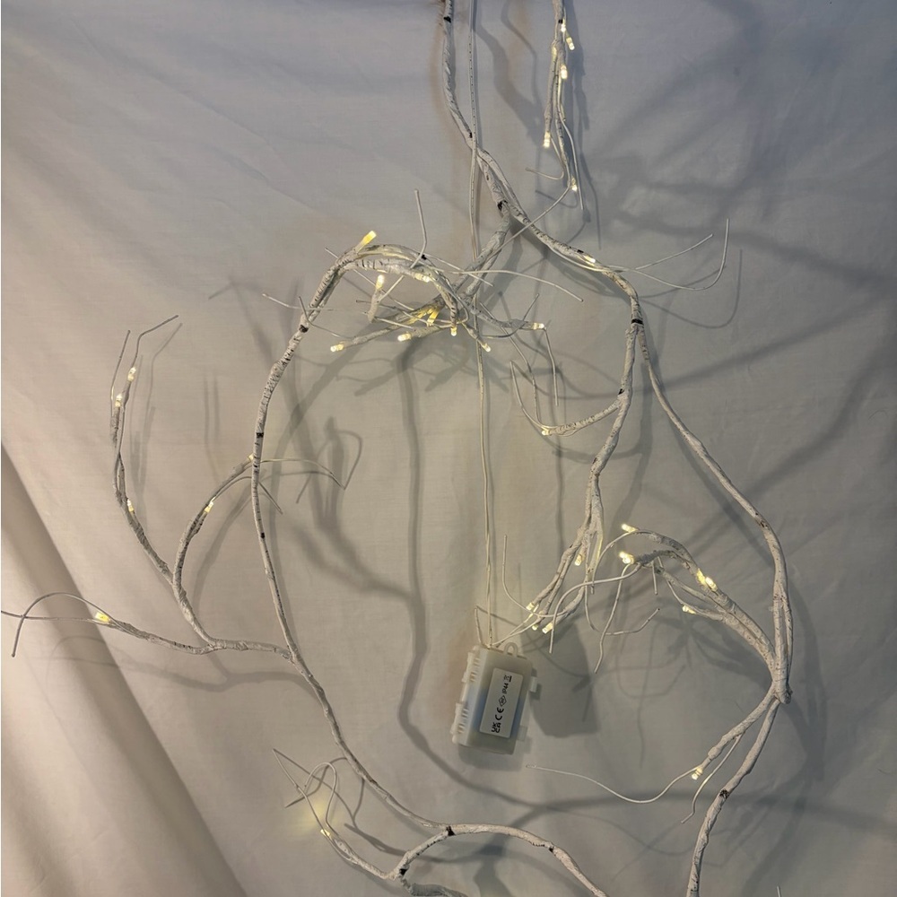 2-Delicate branch string lights with warm white LEDs. Flexible wired branches